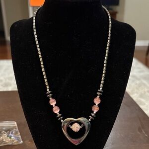 Elegant Pink Heart Pendant Necklace - Women Jewelry